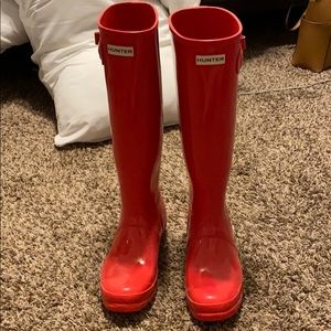 Red Hunter boots